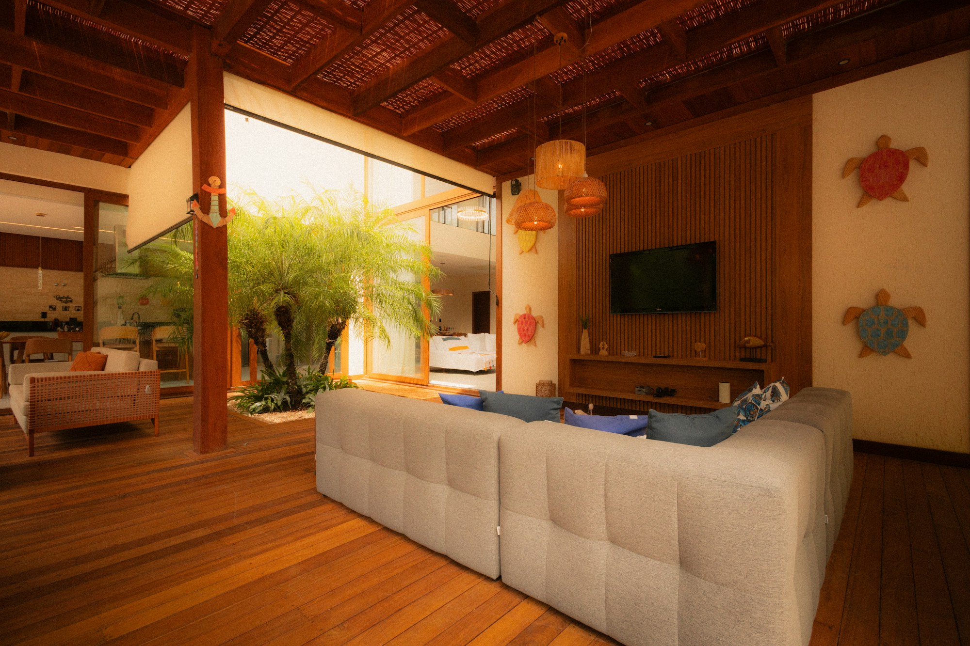 Loft interior with high ceiling
